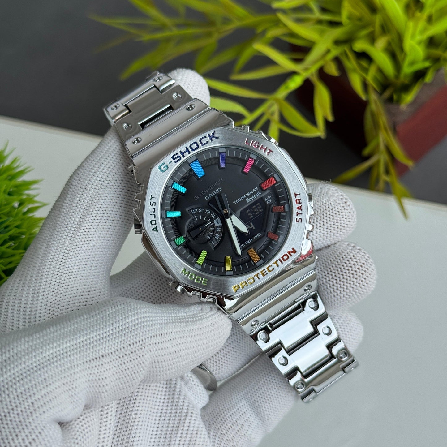 DUAL TIME STAINLESS STEEL CHAIK WATVH