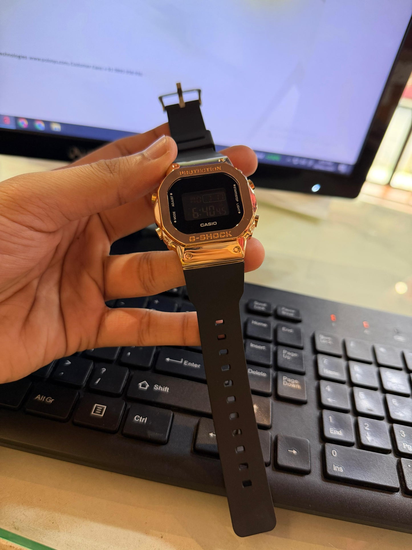 GG-SHOCK DIGITAL BLACK METAL FRAME WATCH