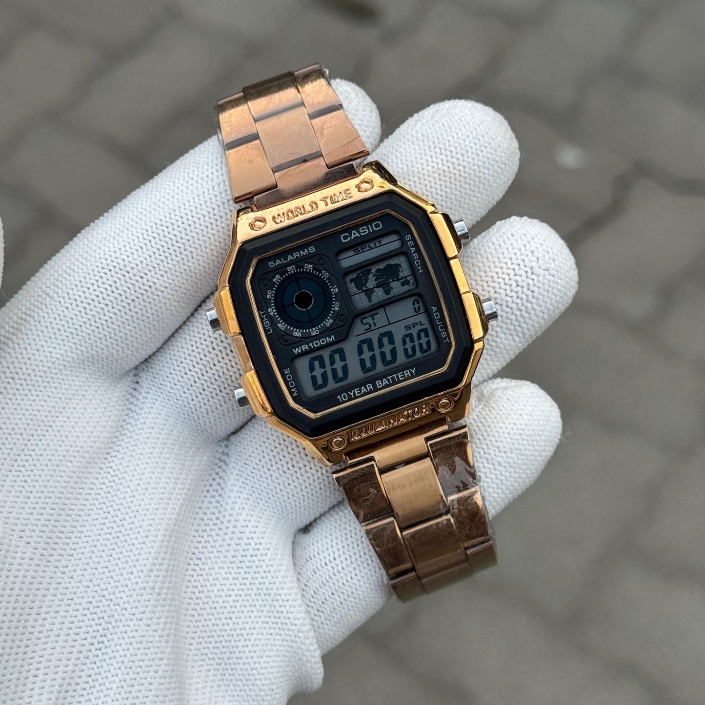 WORLD TIME ILLUMINATOR STAINLESS STEEL WATCH