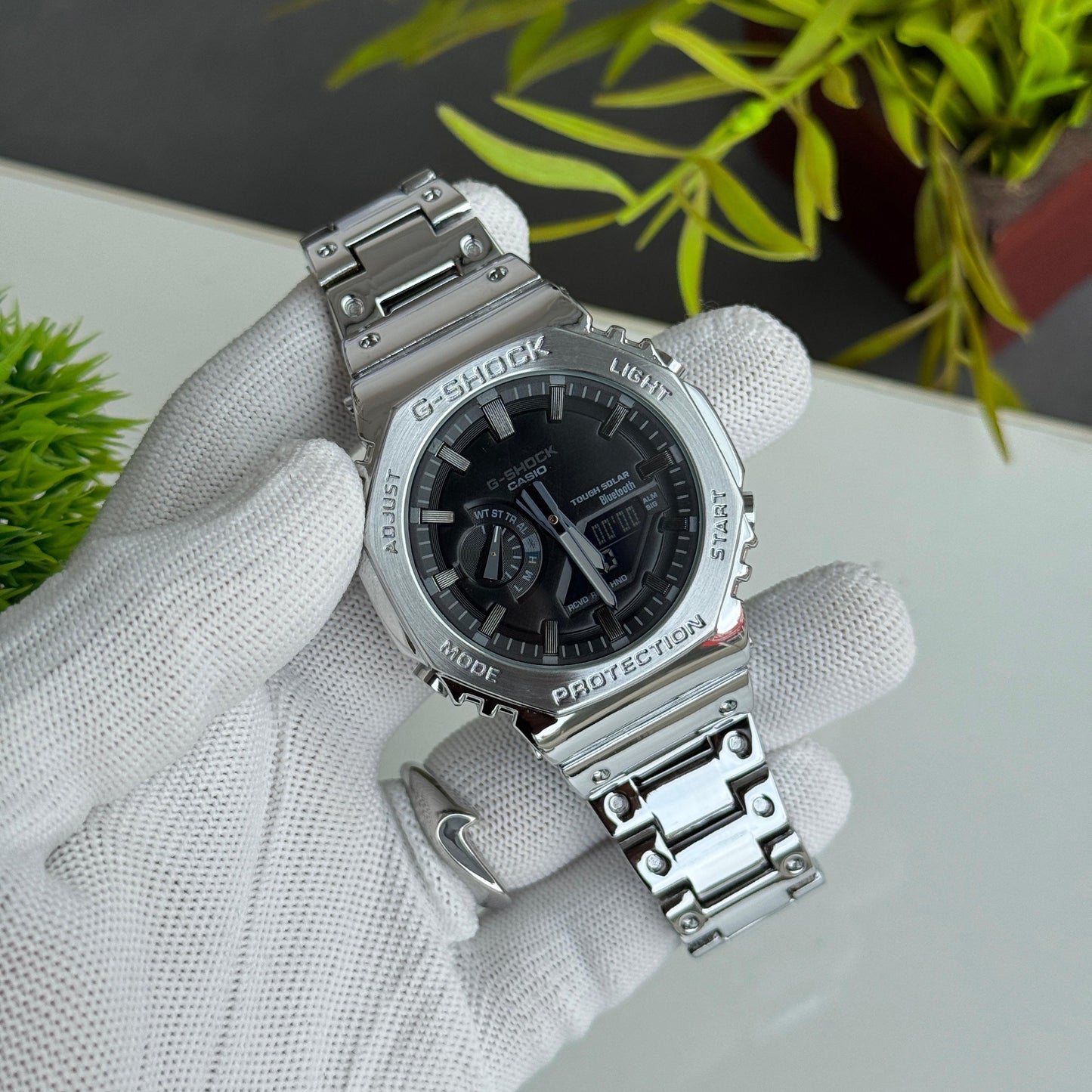 DUAL TIME STAINLESS STEEL CHAIK WATVH