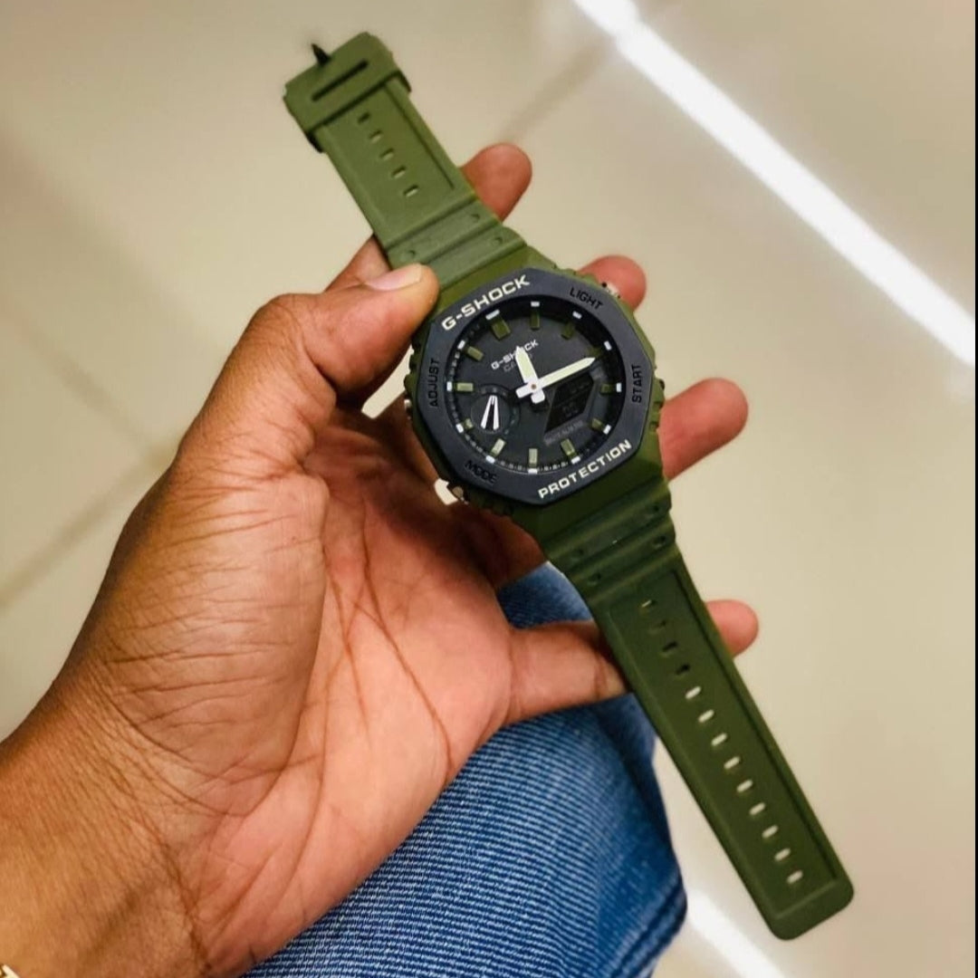 ANALOG-DIGITWL DIAL RESIN STRAP WATCH