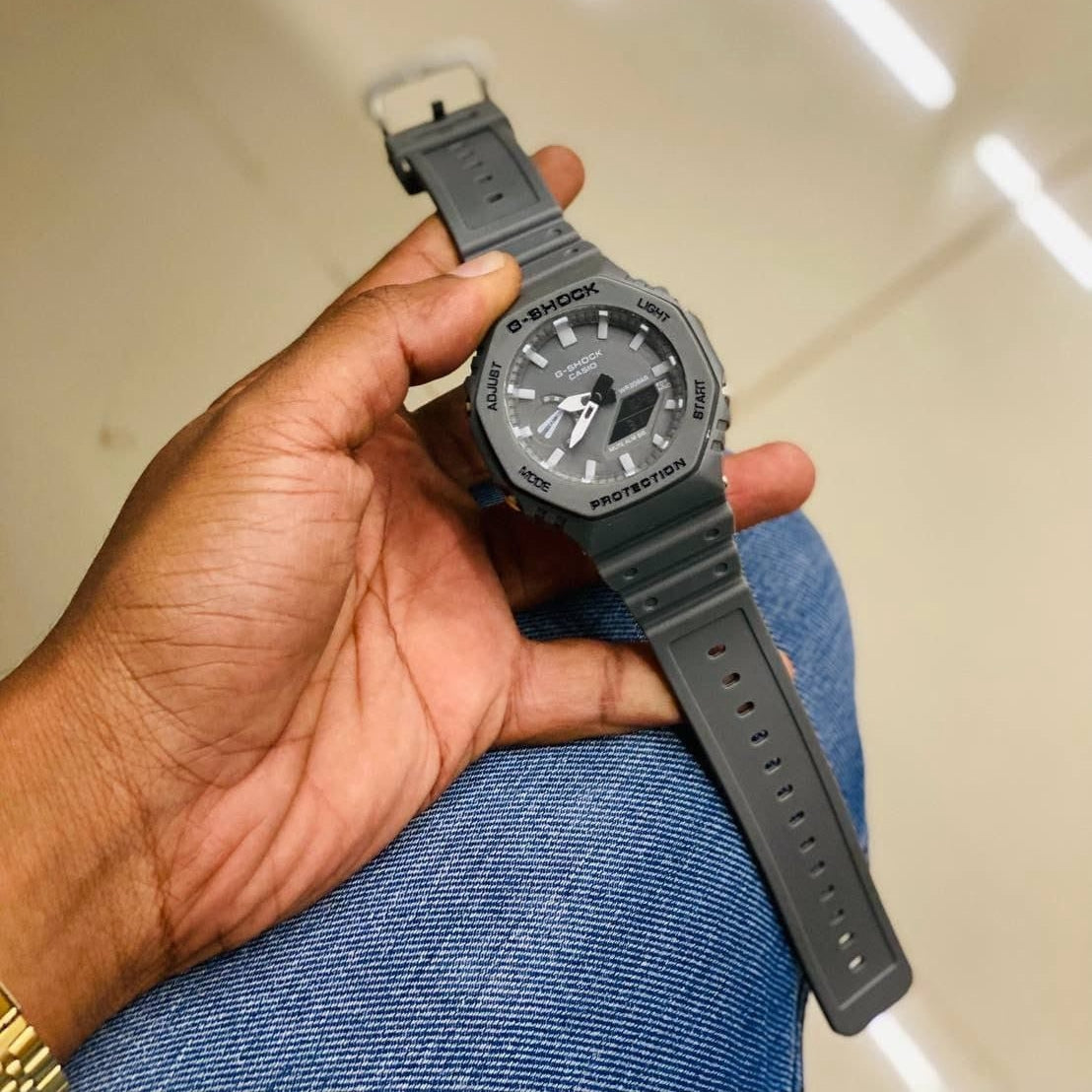 ANALOG-DIGITWL DIAL RESIN STRAP WATCH