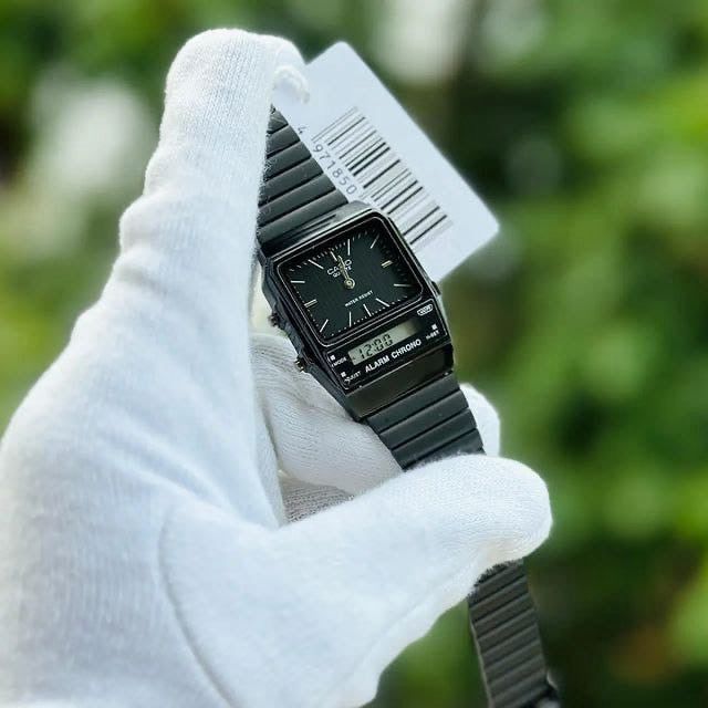 UNISEX VINTAGE ANALOG-DIGITAL DIAL STAINLESS STEEL WATCH