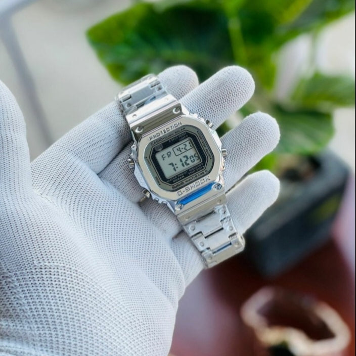 DIGITAL BLACK DIAL MEM WATCH STAINLESS STEEL STRAP