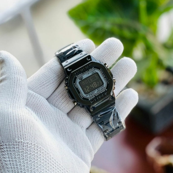 DIGITAL BLACK DIAL MEM WATCH STAINLESS STEEL STRAP