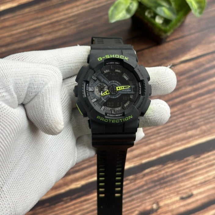 GG-SHOCK GA110 DIGITAL -ANALOG DIAL SPORTS WATCH BLACK STRAP