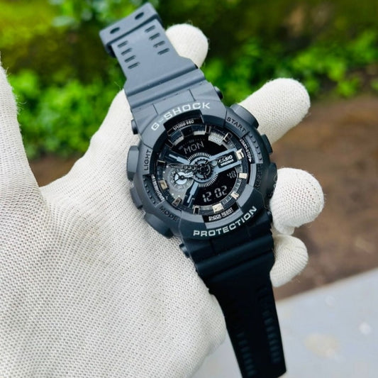 GG-SHOCK GA110 DIGITAL -ANALOG DIAL SPORTS WATCH BLACK STRAP