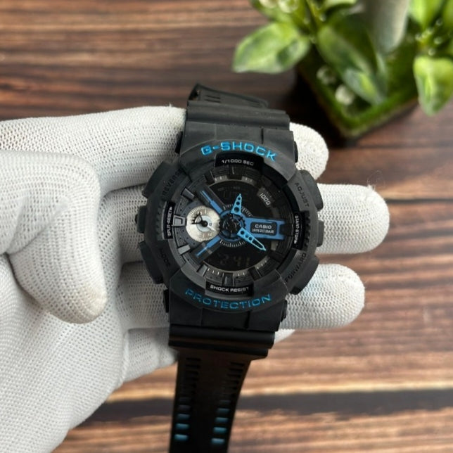 GG-SHOCK GA110 DIGITAL -ANALOG DIAL SPORTS WATCH BLACK STRAP
