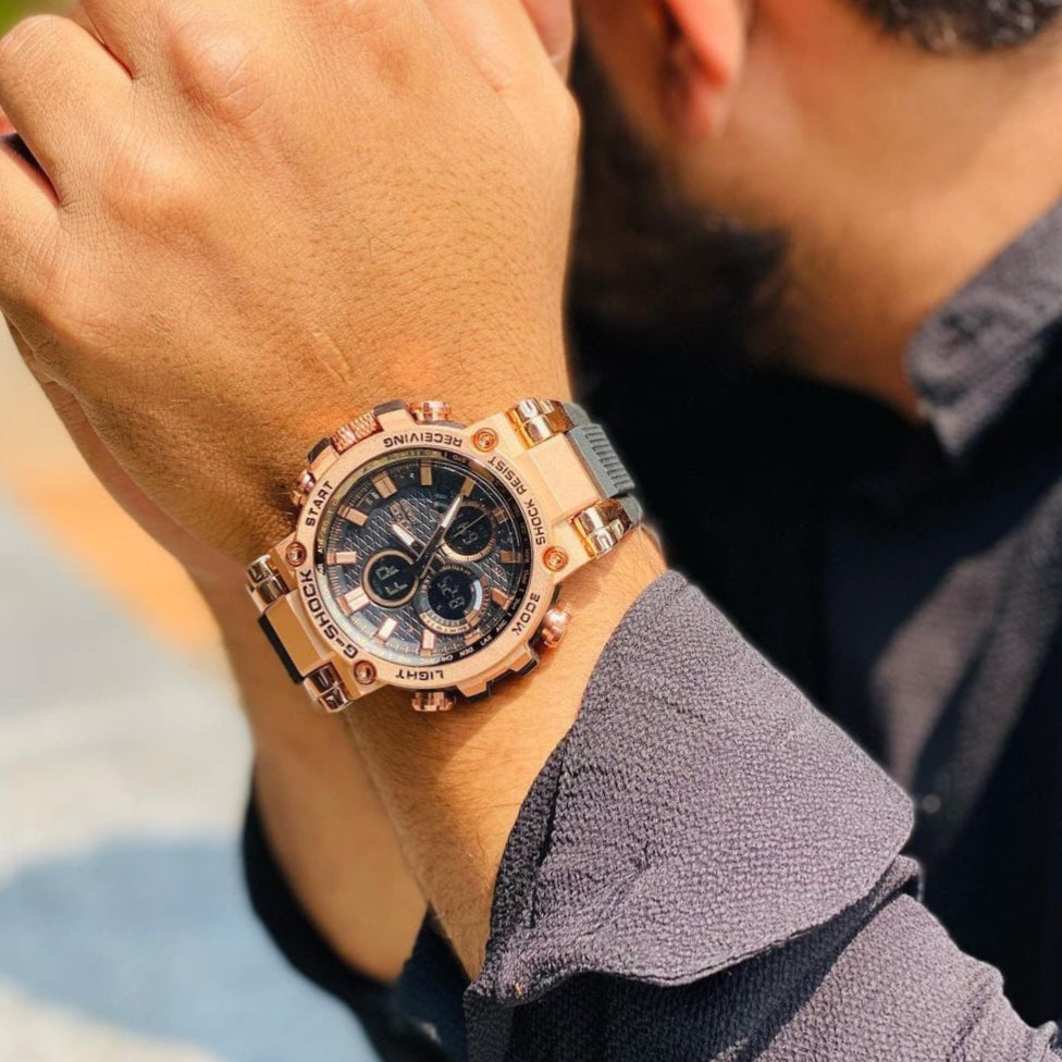 DIGITAL-ANALOG HIGH QUALITY RESIN STRAP SPORTS WATCH