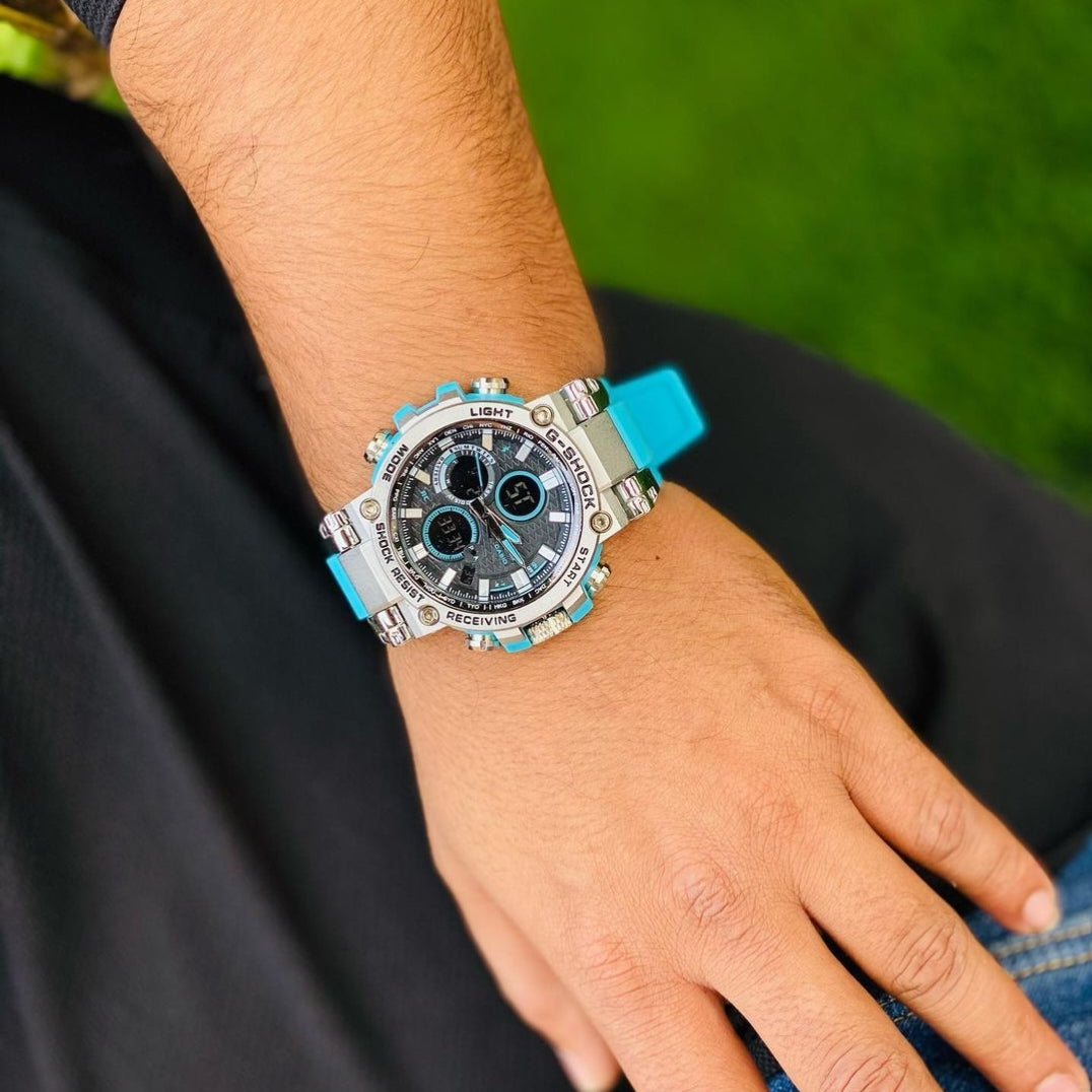 DIGITAL-ANALOG HIGH QUALITY RESIN STRAP SPORTS WATCH