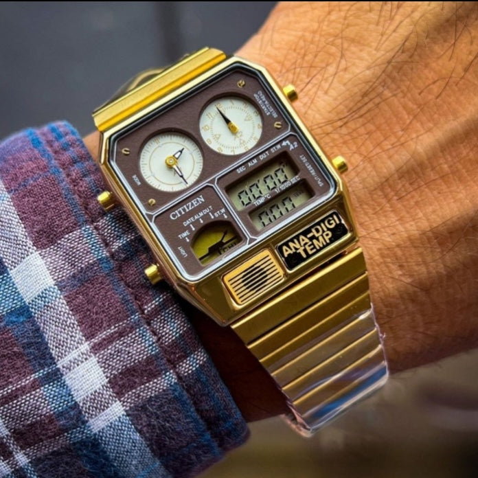 CITICEN DUAL TIME STAINLESS STEEL WATCH