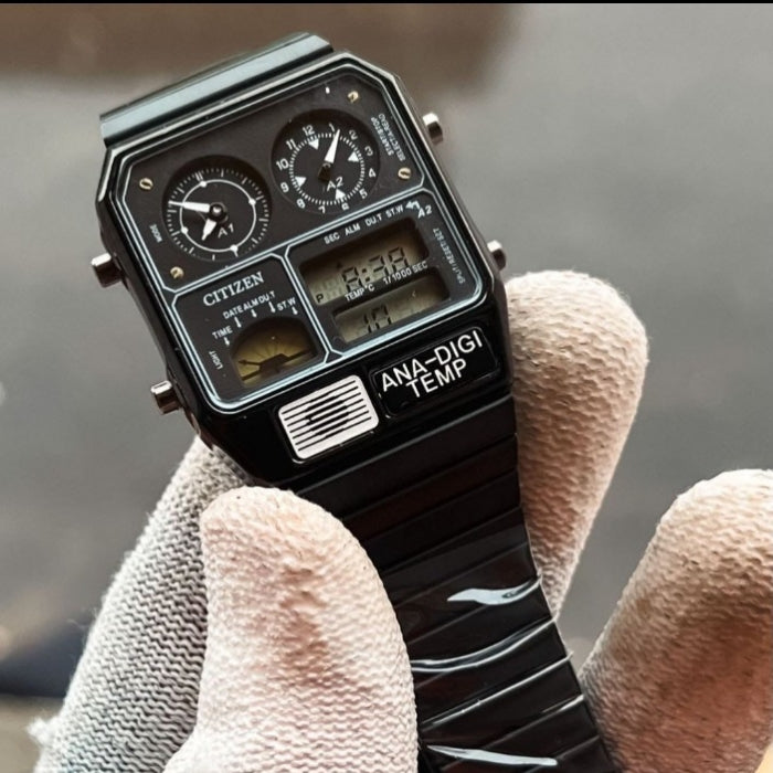 CITICEN DUAL TIME STAINLESS STEEL WATCH