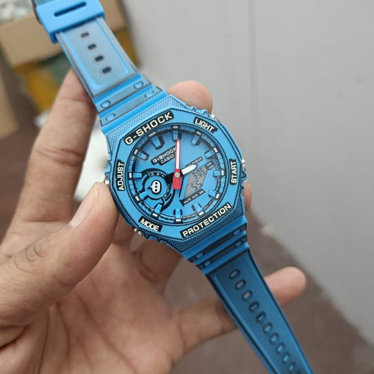 GGA-2100-PREMIUM MAAANGA EDITION DUAL TIME RESIN STRAP WATCH