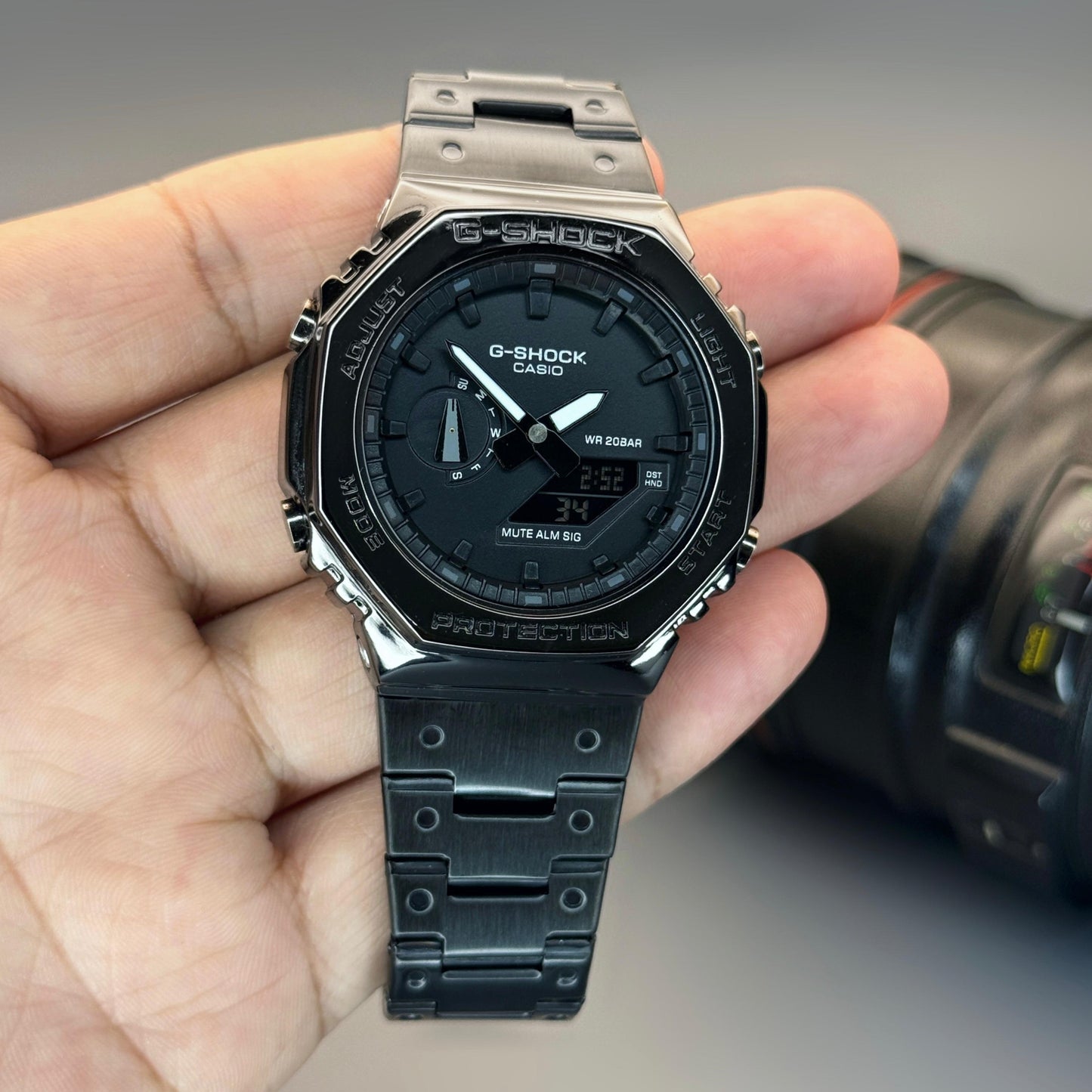 DUAL TIME STAINLESS STEEL CHAIK WATVH