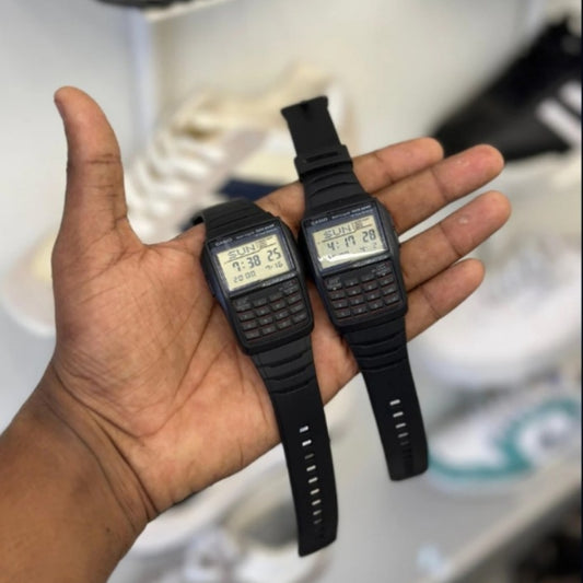 MEN VINTAGE BLACK DIGITAL DIAL CALCULATOR WATCH