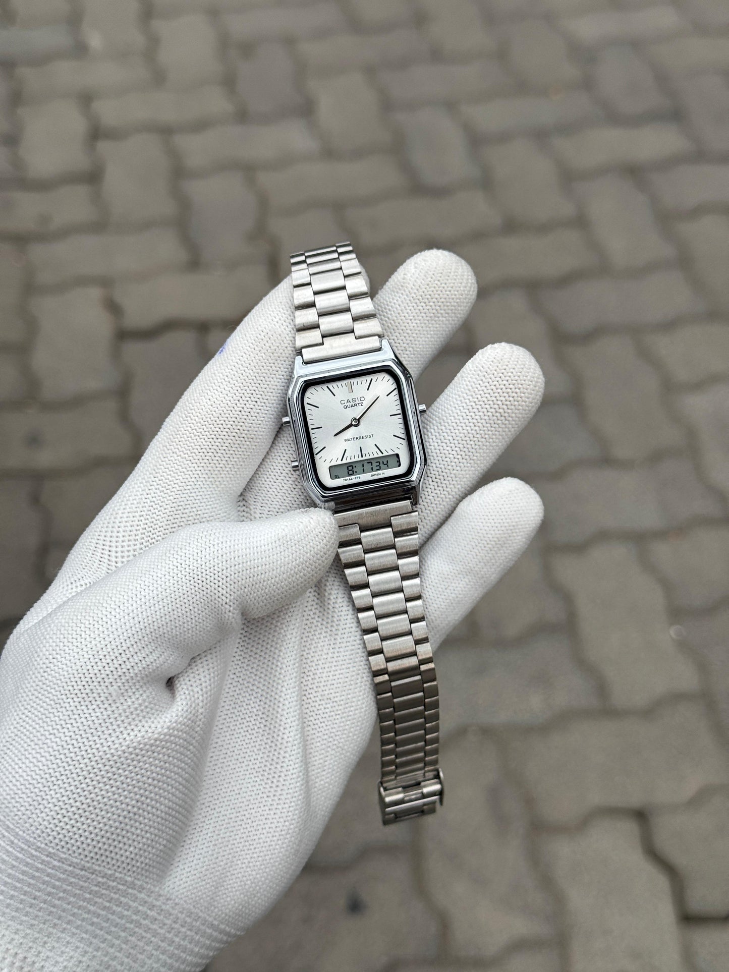 VINTAGE SQUARE ANALOG-DIGITAL UNISEX WATCH