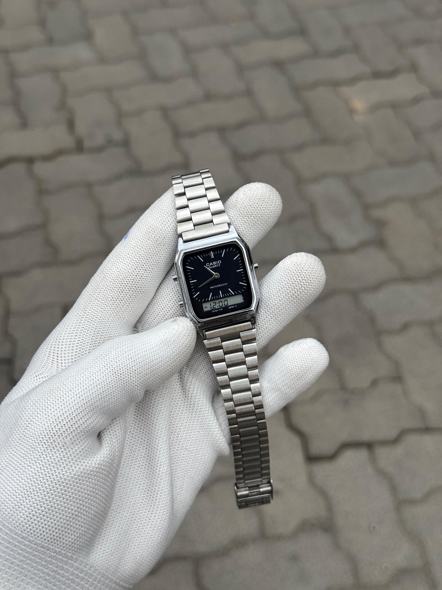 VINTAGE SQUARE ANALOG-DIGITAL UNISEX WATCH